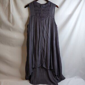 O'Neill Women's Slate Purple Issa Woven Boho Halter HI-Lo Dress Crochet, Size XL